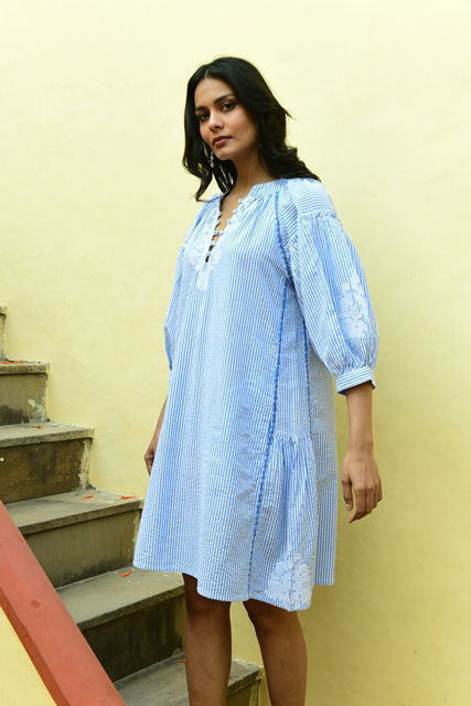 Blue Syml Shift Dress / AZURE and INDIGO