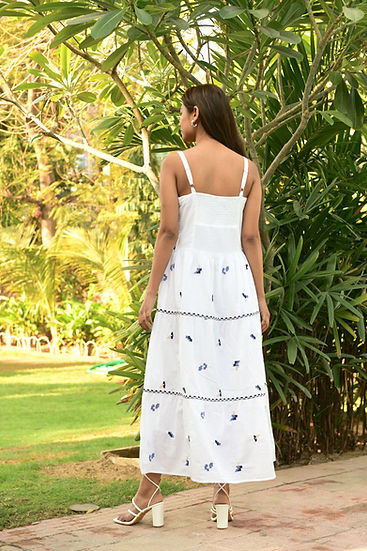 White Paradise Midi - White / AZURE and INDIGO