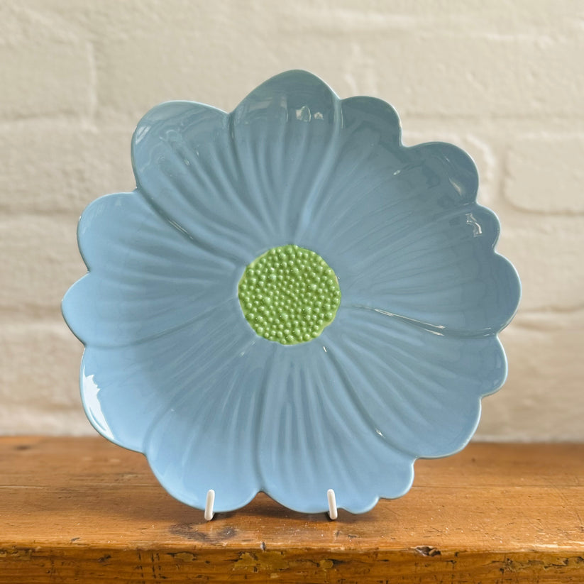 Blue and Green Flower Plate