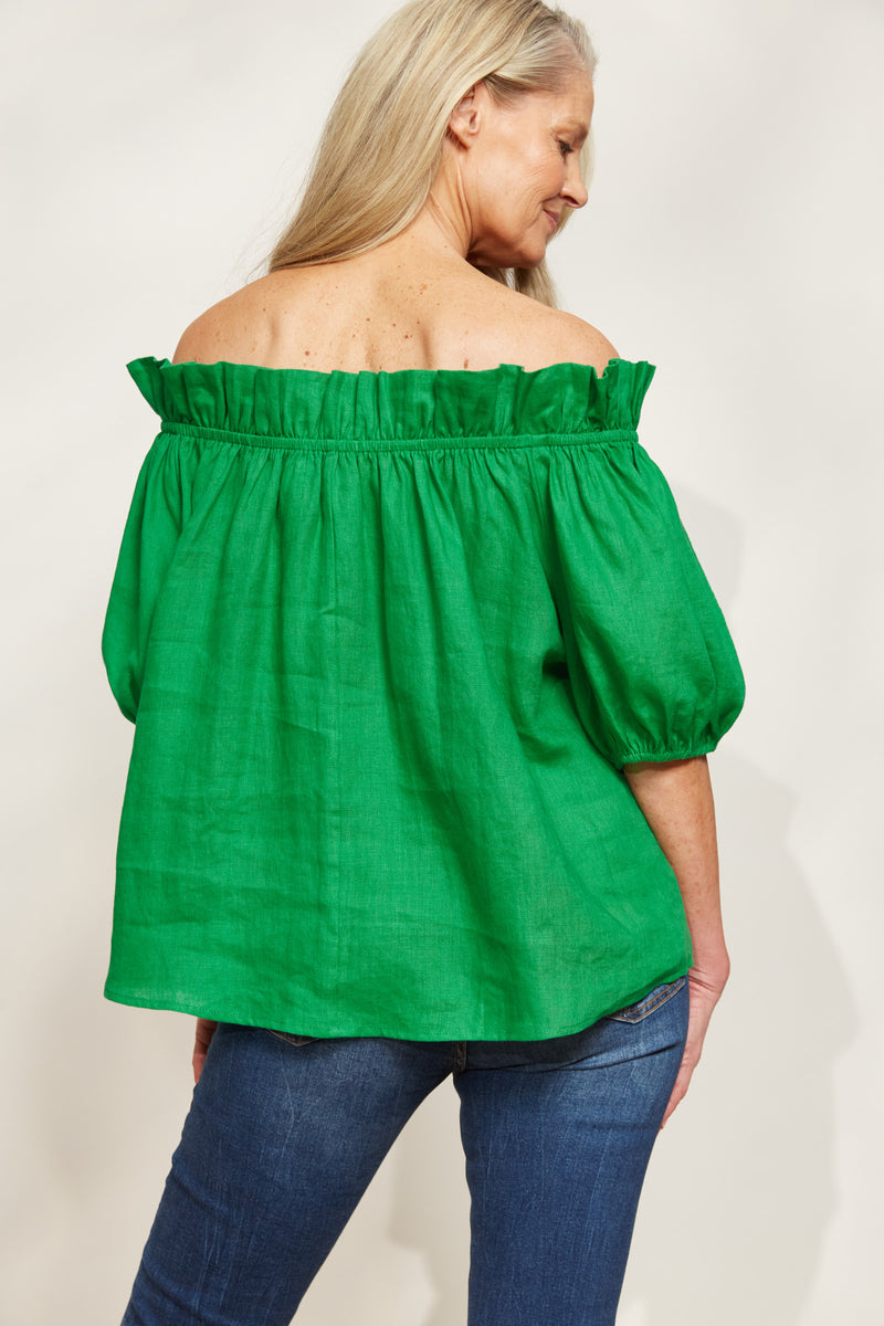 Halcyon Ruched Top - Emerald   eb&ive