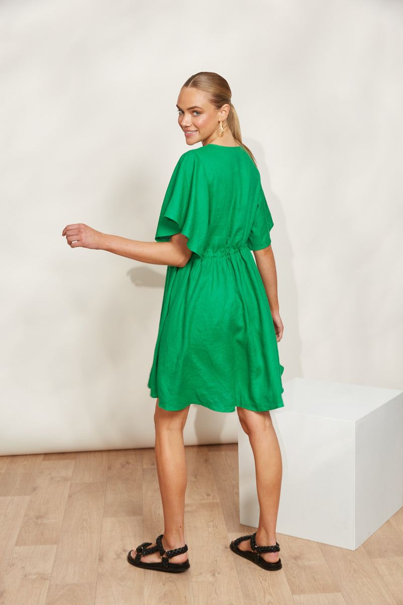 Halcyon Tie Dress - Emerald / eb&ive