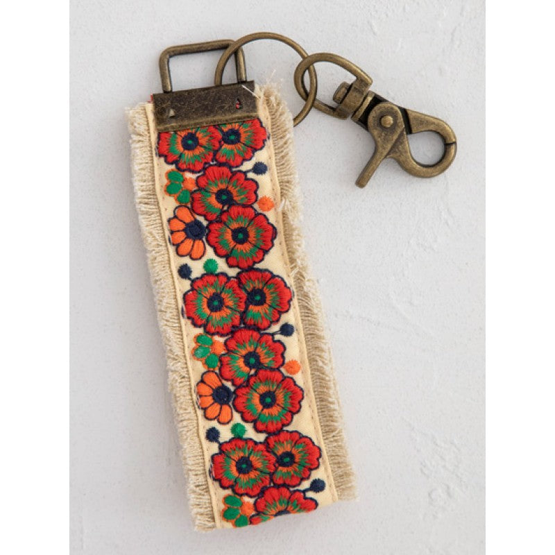 Embroidered Key Red Vine