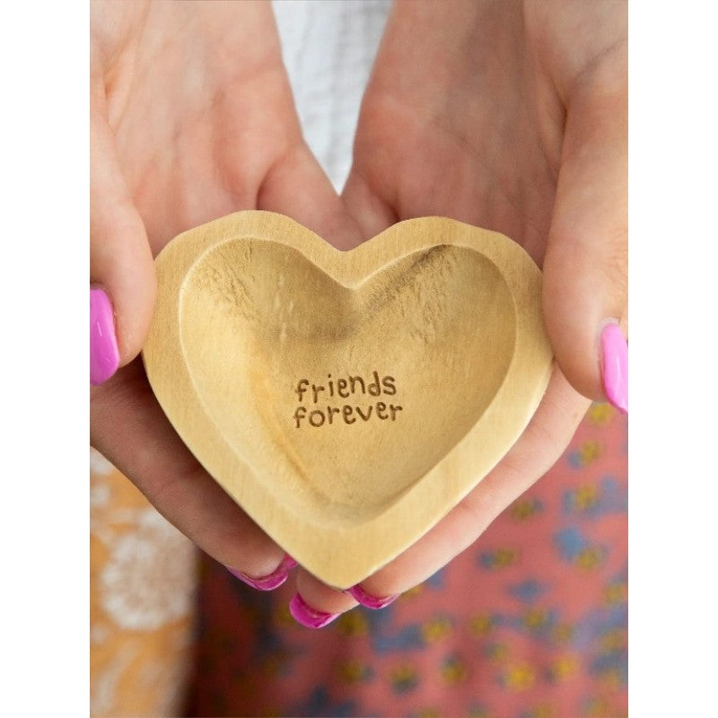 Friends Forever wooden heart bowl - Natural life