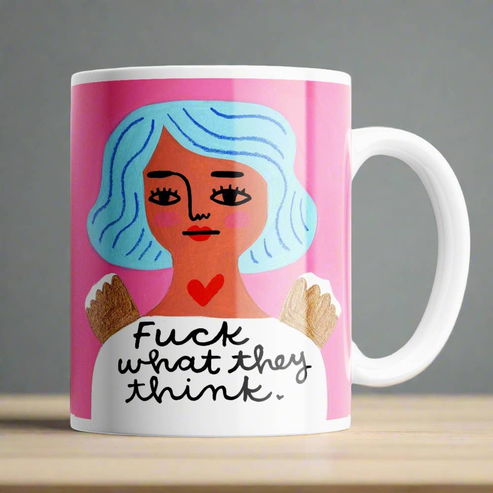 Fuck What They Think Grumpy Angel Mug