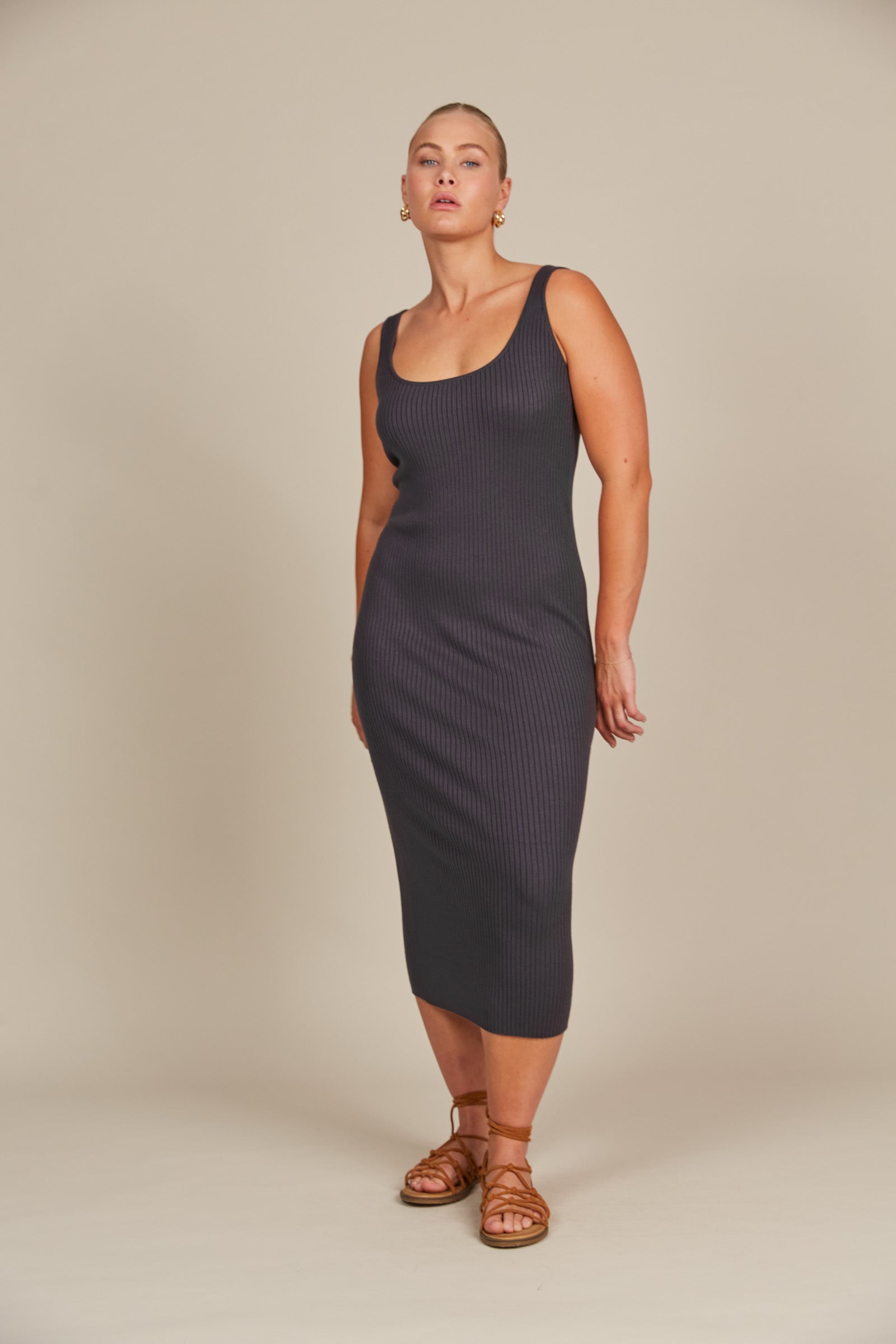 Adele Tank Dress - Graphite