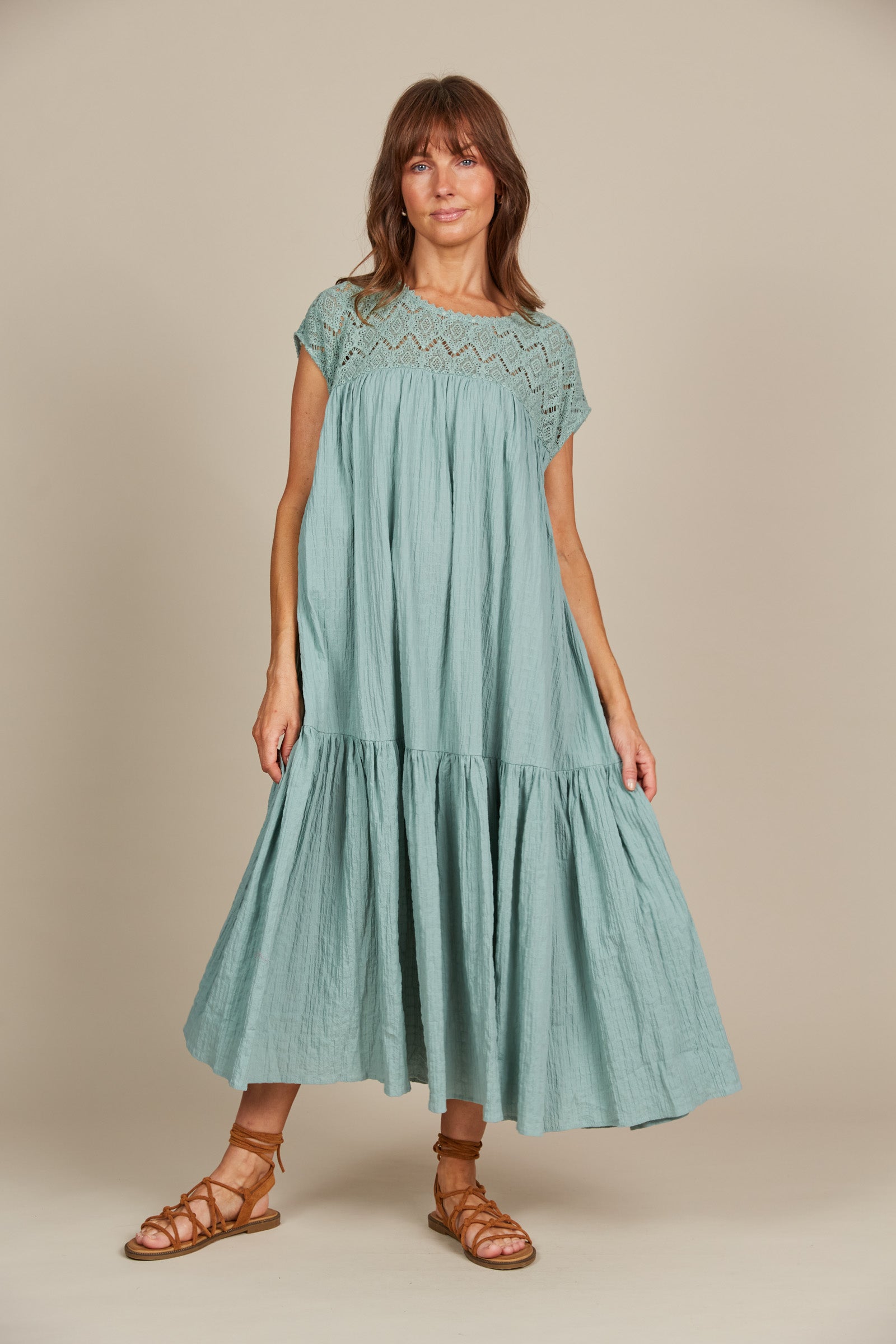 Fleur Relaxed Dress - Seafoam / Isle Of Mine One Size