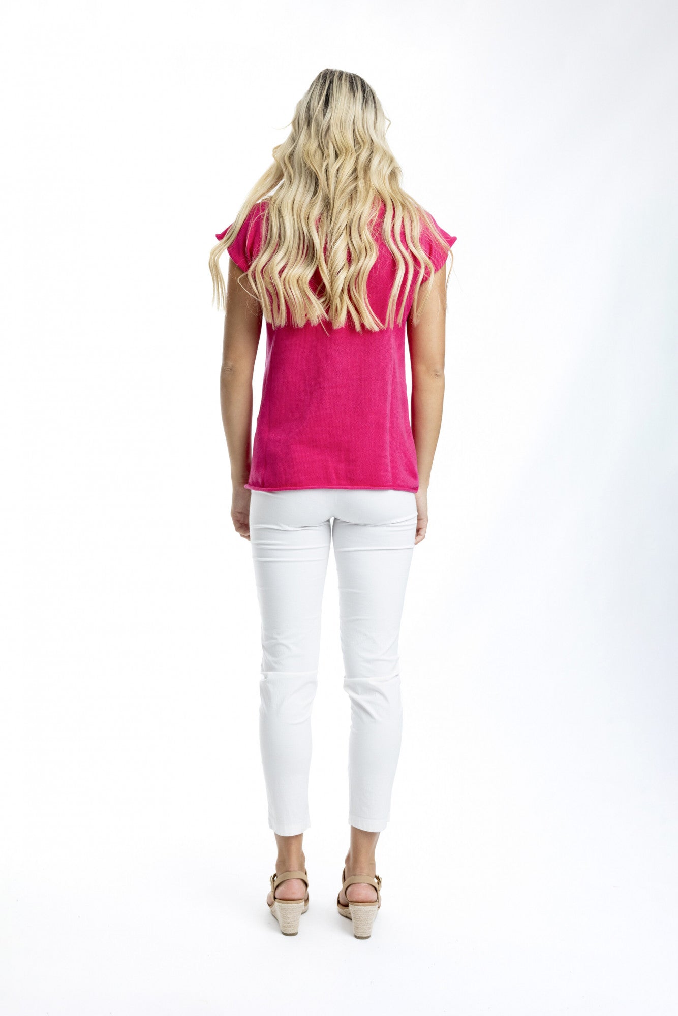 Essentials Boatneck Hot Pink   Knit Top / Orientique