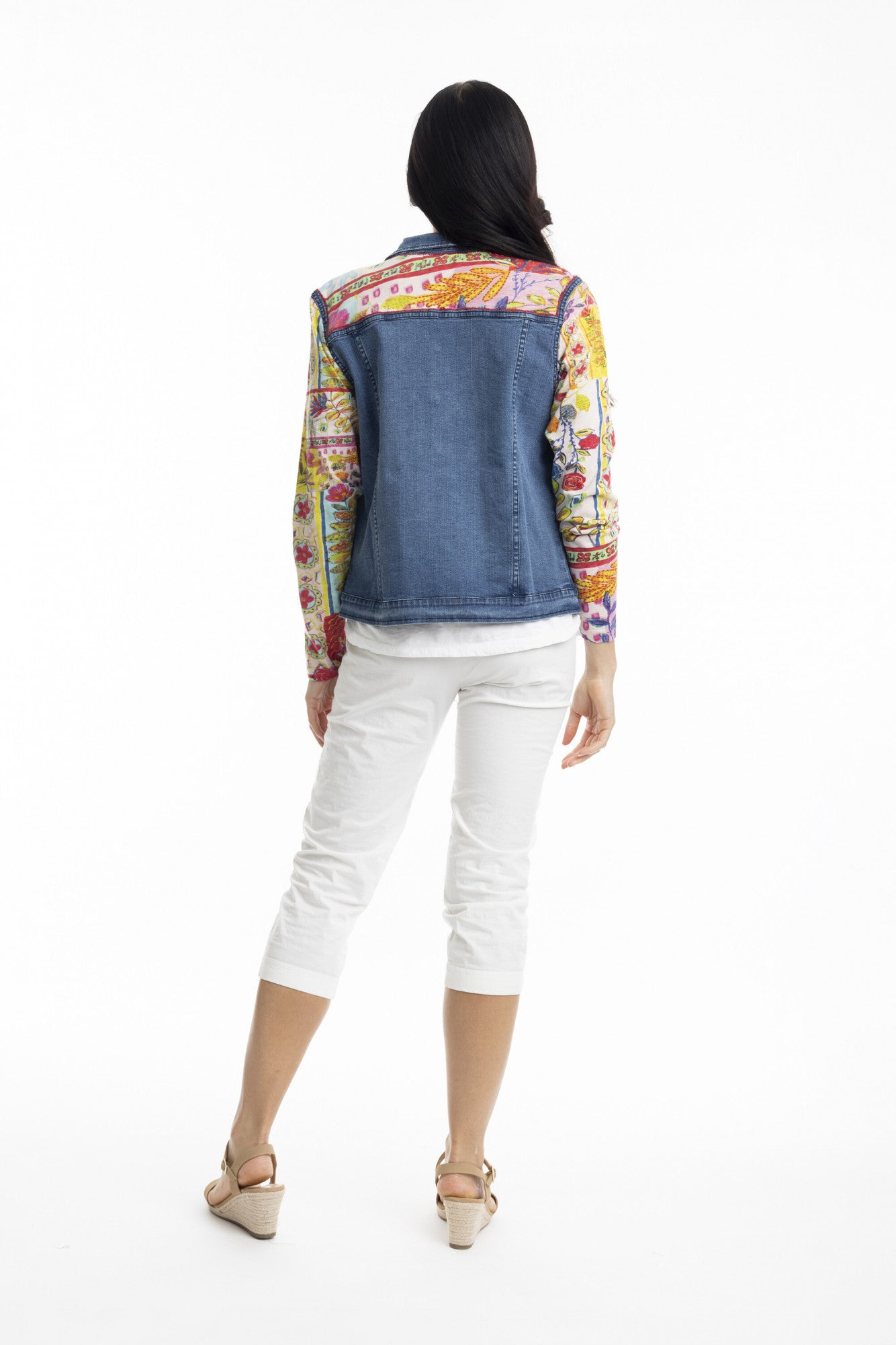 Printed Cotton Ponte Jacket