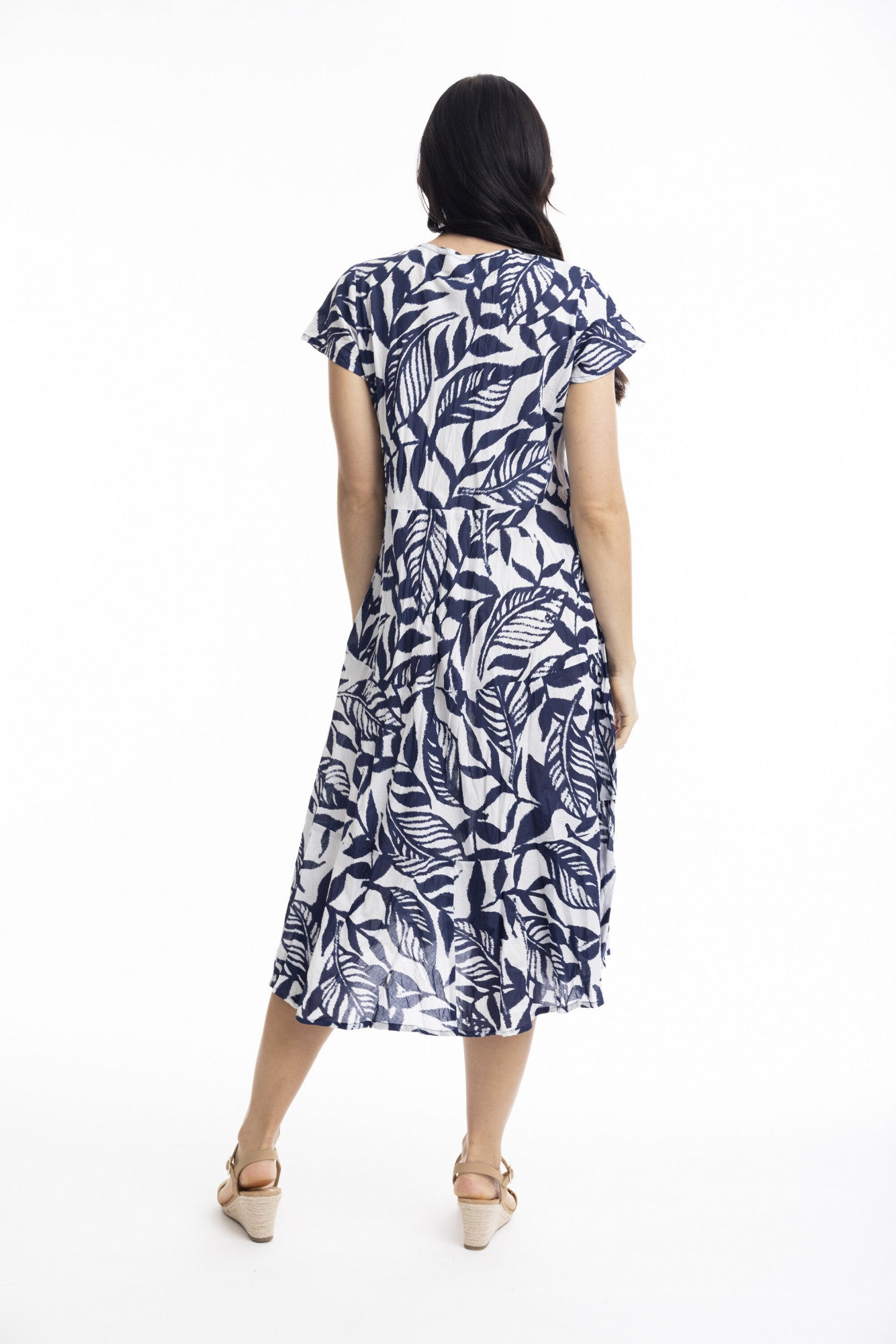 Hayman Navy Bias Dress with Pockets / Orientique