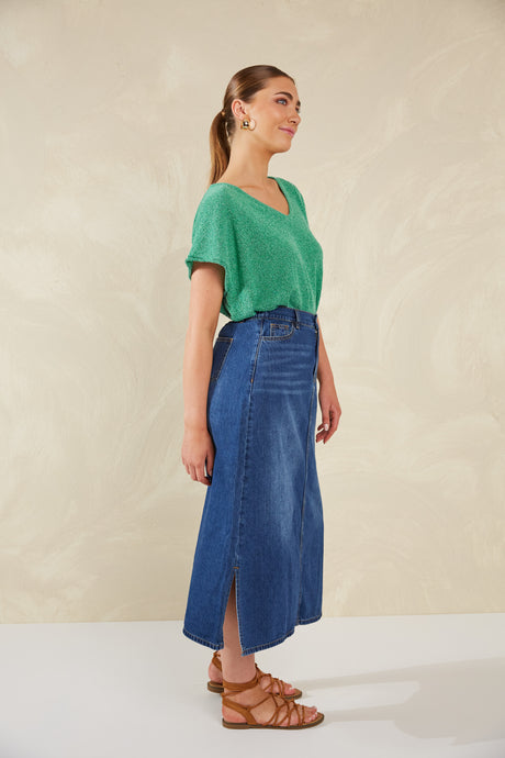 Dalton Denim Skirt - Indigo / Haven