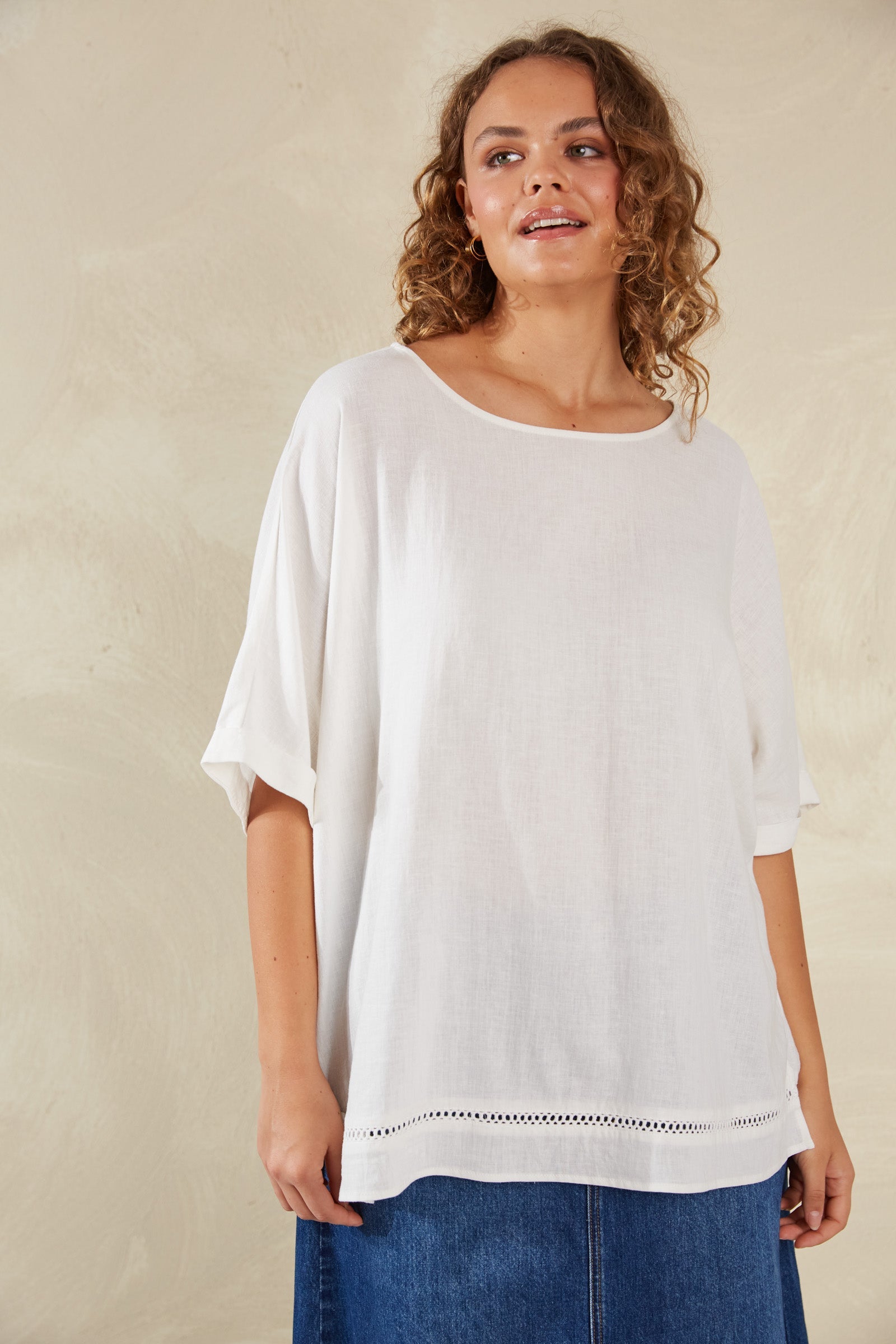 Florence Relaxed Top - Bianco