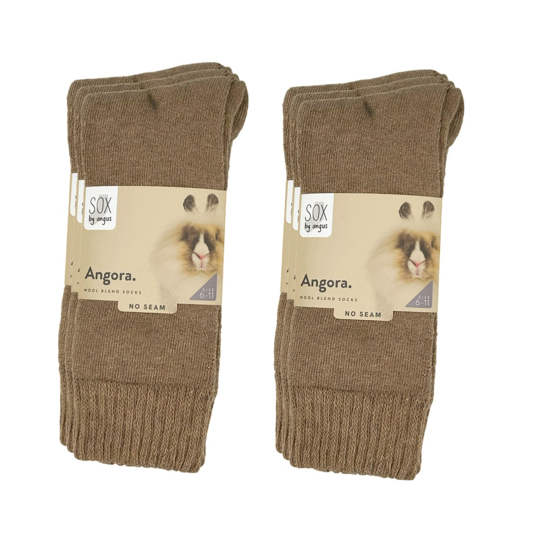 Angora Wool Blend Socks - Mocha