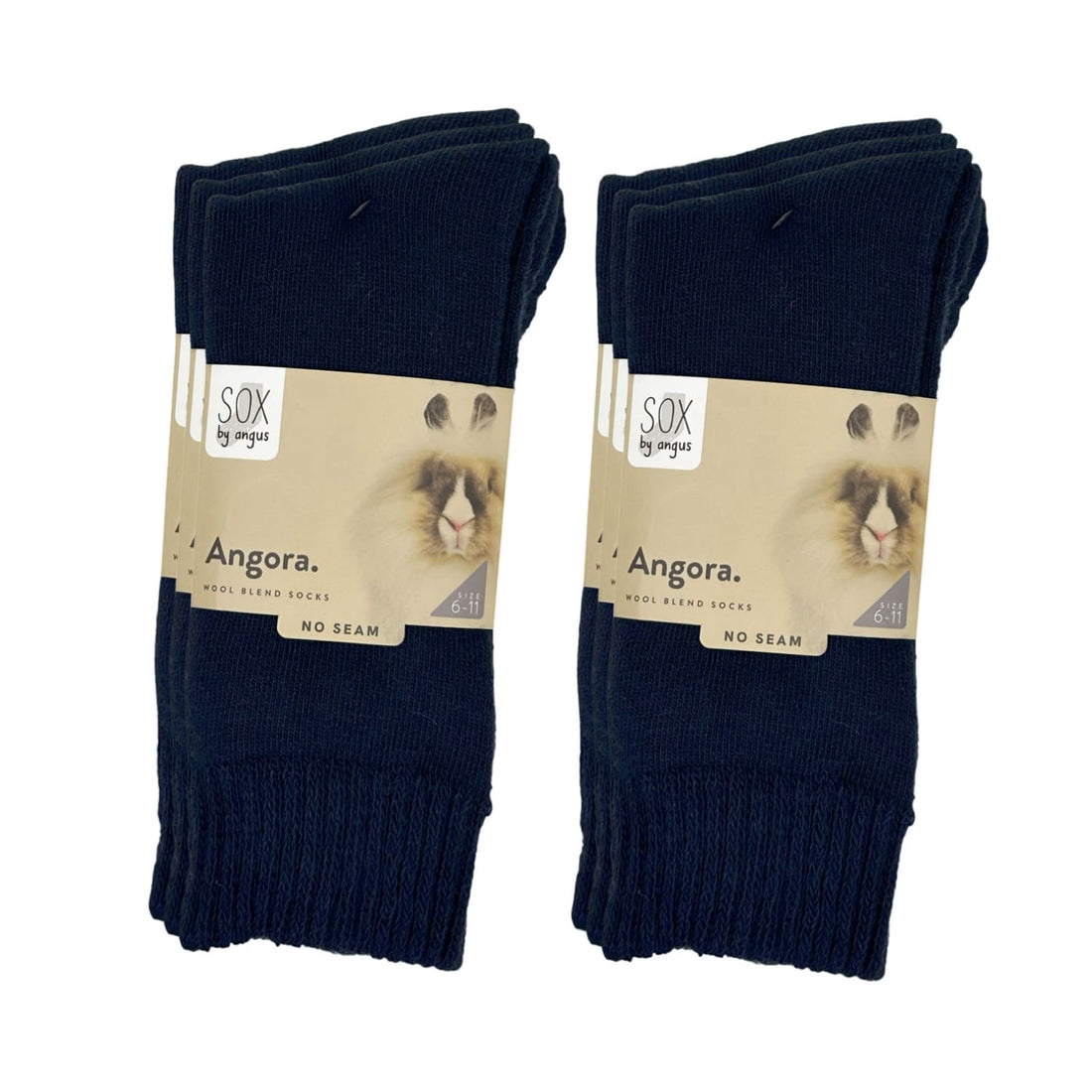 Angora Wool Blend Socks - Navy