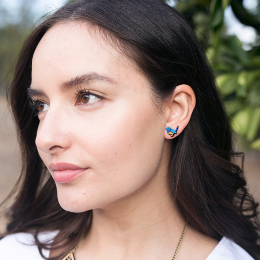 Blue Wren Earrings