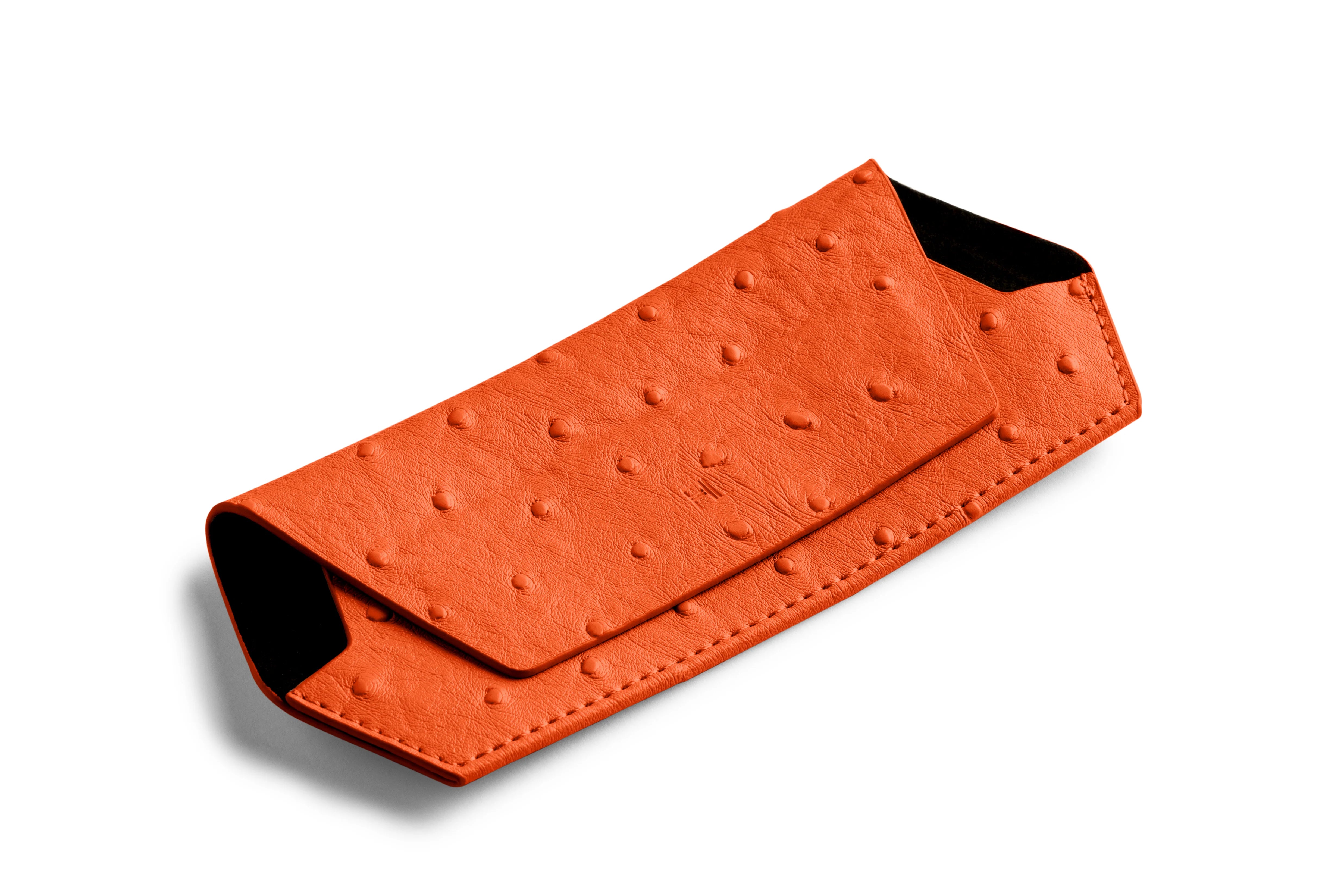 Orange Ostrich Print Ginger Glasses Case