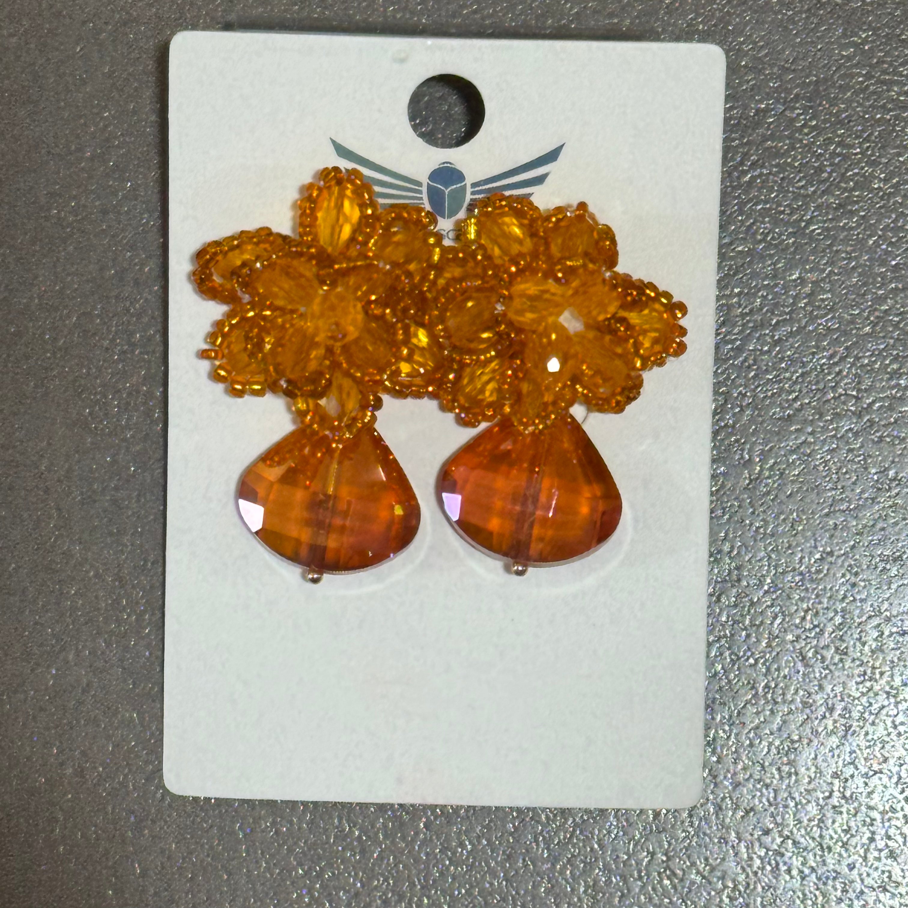 Orange  Bead Earrings