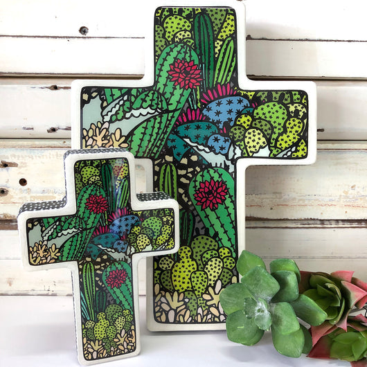 Large Cactus Cross / Lost & Found Art Co