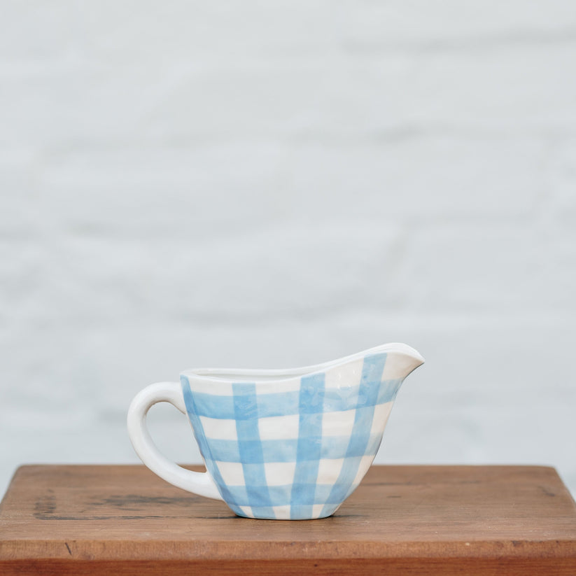 Noss & Co Gravy Jug - Cornflower Blue Gingham