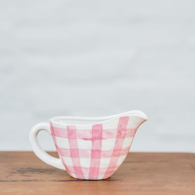 Noss & Co Gravy Jug - Pink  Gingham