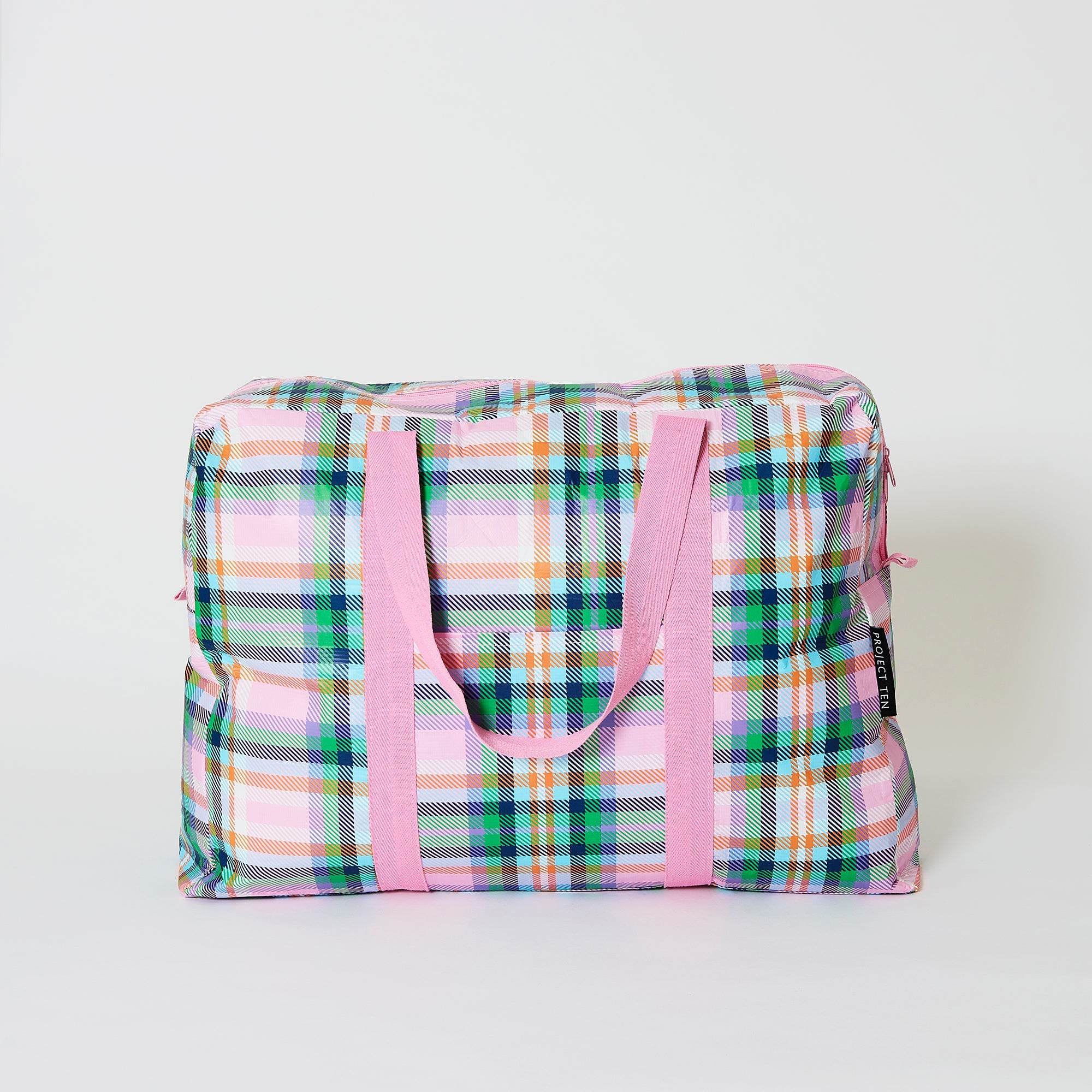 PROJECT TEN Plaid Overnight Bag