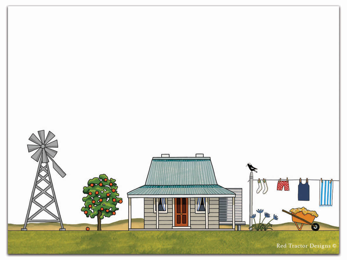 red tractor designs - small sticky note pad Farm House