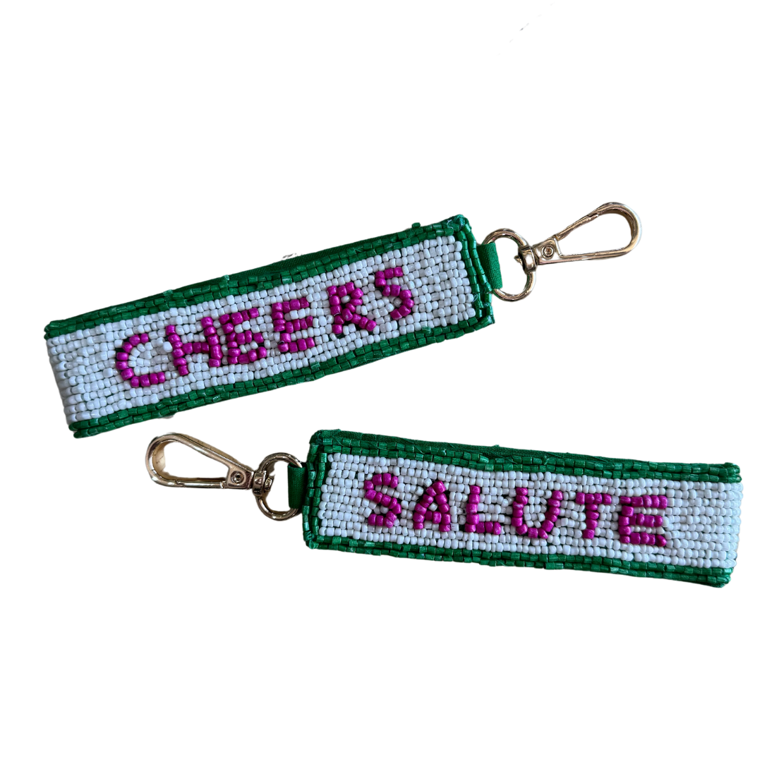 Salute Cheers Beaded Keychain