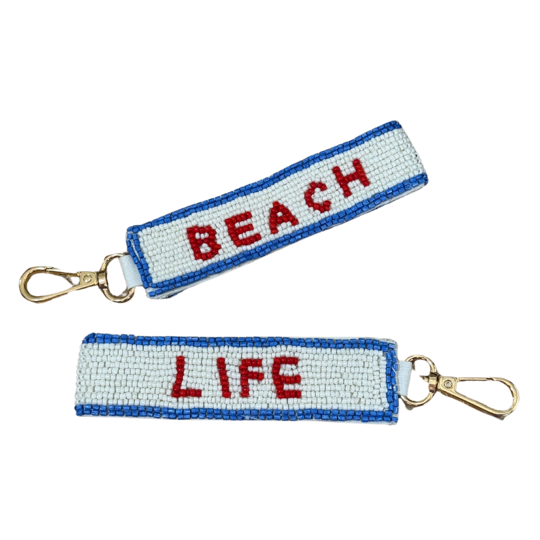 Beach Life Beaded Keychain