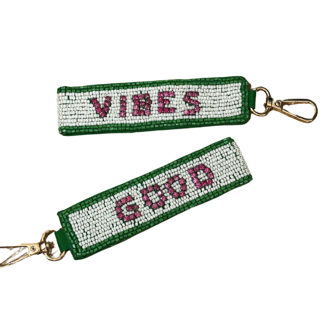 Good Vibes Beaded Keychain