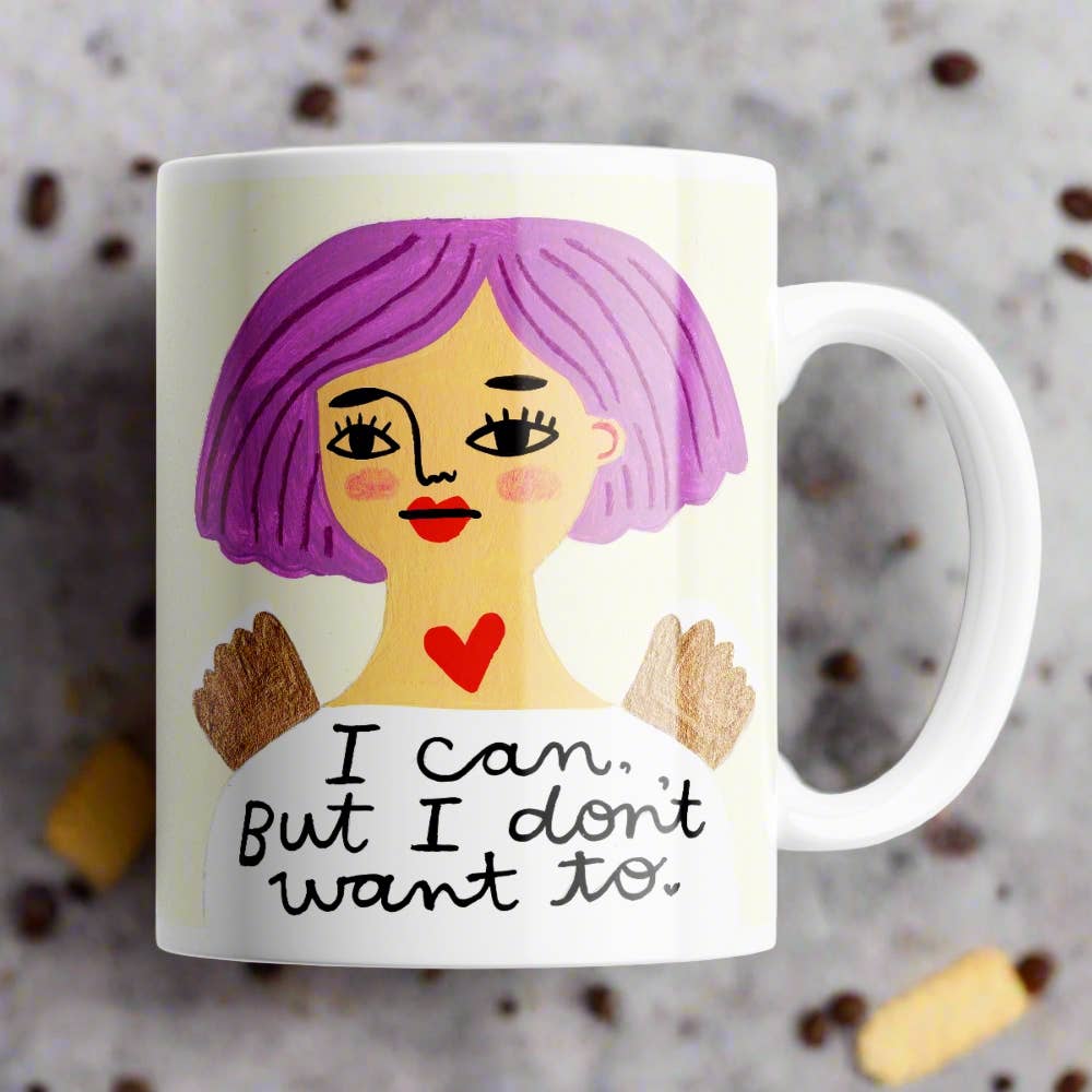 I Can, But I Don't Want To Grumpy Angel Mug