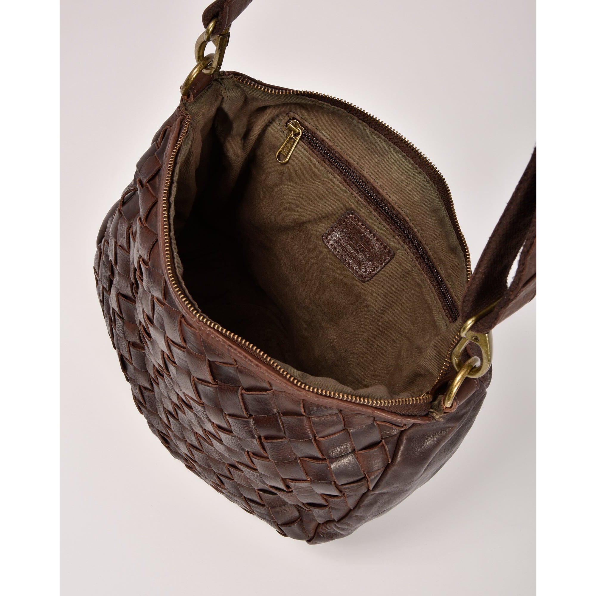 Woven leather handbag discount designer