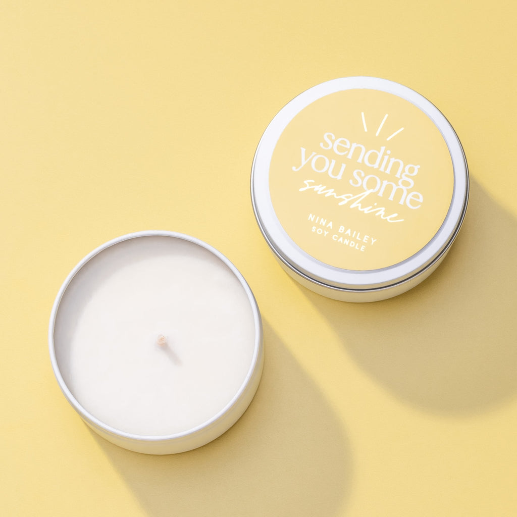 Sending You Some Sunshine - Quote Soy Candle  / Vanilla Caramel