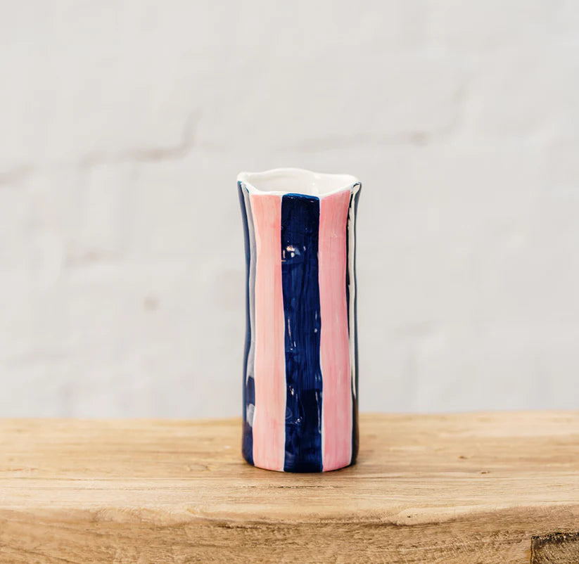 Small Navy & Pink Vase