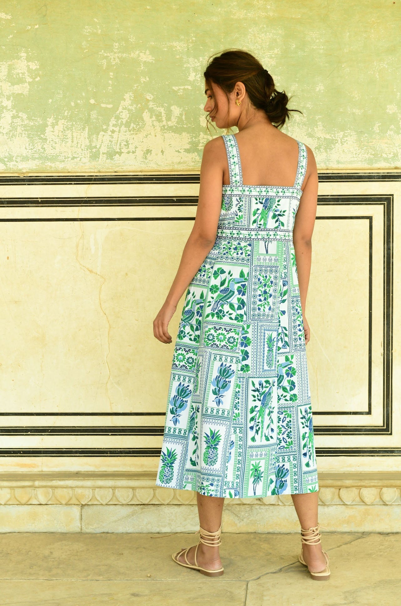 Green Tropic Sundress/ AZURE and INDIGO