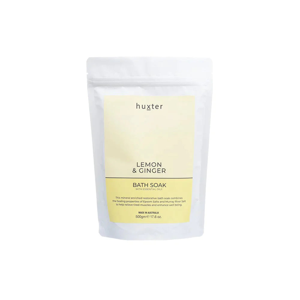 Bath Soak 500gm - Pale Yellow - Lemon & Ginger