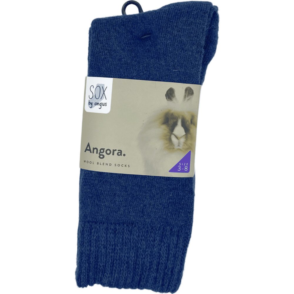 Angora Wool Blend Socks 2 Pair Pack - Denim SIZES 3-8